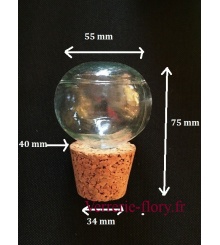 bouchon de verre avec embout en lige