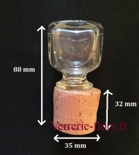 bouchon de verre avec tte carre
