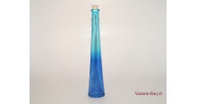 bouteille verre ovale dgrad bleu