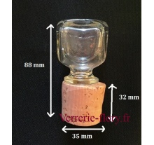 bouchon de verre avec tte carre