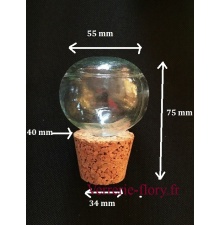 bouchon de verre avec embout en lige