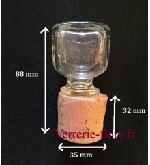 bouchon de verre avec tte carre