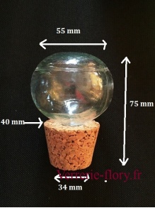 bouchon de verre avec embout en lige