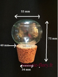 bouchon de verre avec embout en lige