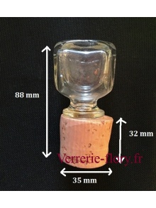 bouchon de verre avec tte carre