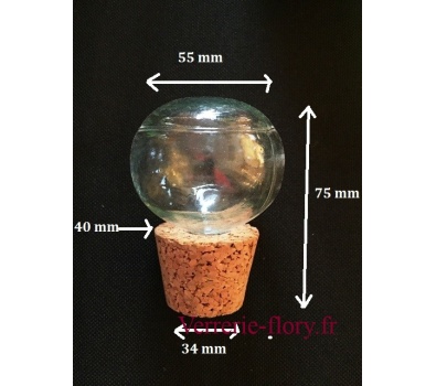 bouchon de verre avec embout en lige