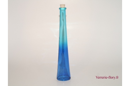 bouteille verre ovale dgrad bleu